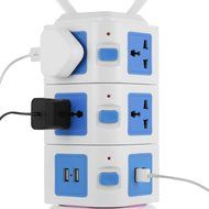 Surge Protectors USB, Bukm Smart Power Strip Tower, 4-Port USB Travel Charger Charging Station 10-Outlet Surge... N29
