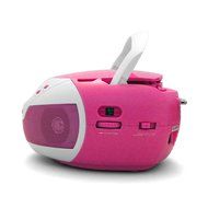 Tyler Portable Neon Pink Stereo CD Player with AM/FM Radio and Aux &amp; Headphone Jack Line-In (TAU105-NPK) N5