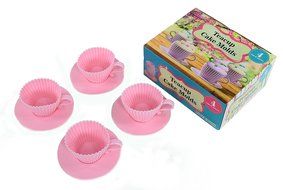 handy helpers Bulk Buys Teacup Cake Molds, 4-Pack N4