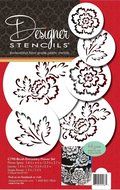 Designer Stencils C790 Brush Embroidery Flower Set, Beige/semi-transparent N2
