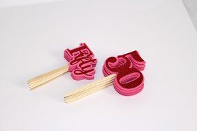 All About Details Red Fifty Cupcake Toppers, Set of 12
