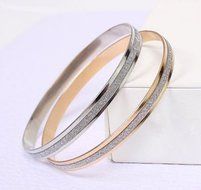 Fashion Womens Yellow Gold Plated Double Hoop Bangle Bracelet Charm Jewelry Gift N3
