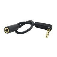 Seadream 2Pack 6 inch 4-Pole 3.5mm Male Right Angle to 3.5mm Female Stereo Audio Cable Headset Extension Cable... N9