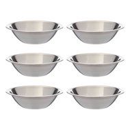 Generic 6.5 Inch Wide Stainless Steel Flat Rim Flat Base Mixing Bowl Set of 6