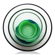 Set of 3 - Tall Glass Mixing Bowls with No-Slip Base in 3 Sizes - 1 QT, 2 QT, and 4 QT