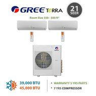 Gree MULTI30BTERRA202 - 30,000 BTU Multi21 Dual-Zone Wall Mounted Mini Split Air Conditioner with Heat Pump 220V... N8