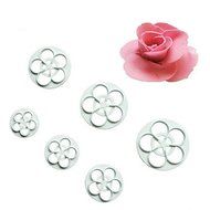 Sher 6Pcs Roses DIY Cutting Mould Double Sugar Cake Decoration Mold