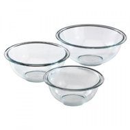 New Pyrex Prepware 3-Piece Mixing Bowl Set, Clear