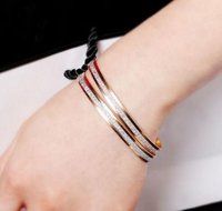 Fashion Womens Yellow Gold Plated Double Hoop Bangle Bracelet Charm Jewelry Gift N5