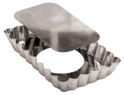 Paderno World Cuisine Rectangular Tin Tart Pan, 5-1/8-Inch by 3-1/4-Inch