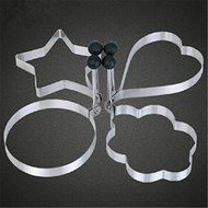 SMO Thick stainless steel Kitchen stove Fried Egg Poacher Pancake Poach Ring with handles- 4 pieces
