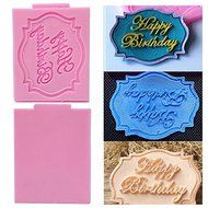 Bluelover Happy Birthday Silicone Mold Lace Cake Decorating Mold Baking Mat Tool