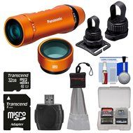 Panasonic HX-A1 HD Wi-Fi Waterproof POV Action Video Camera Camcorder (Orange) with Multi &amp; Tripod Mounts + 32GB... N4