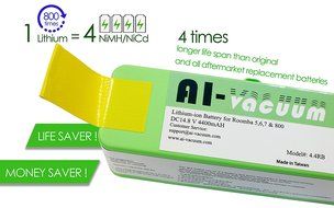 Lithium-ion 4400 mAH battery for Roomba 500, 600,700, 800 Series N2