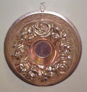 Floral Wreath Copper Fruit Jello Mold 9" (5 Cups) - Rose Flowers