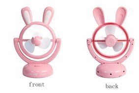 Special Life Mini High Velocity Personal Fan, Cute Creative Cartoon Rabbit USB Fan, 180 Degree Rotatable, Portable... N8