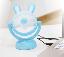 Special Life Mini High Velocity Personal Fan, Cute Creative Cartoon Rabbit USB Fan, 180 Degree Rotatable, Portable... N10