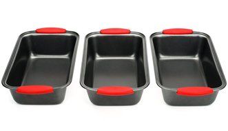 Elite Bakeware 3 Piece NonStick Bread Pan Set - Loaf Pans For Bread - Baking Pans - Bakeware Set N5