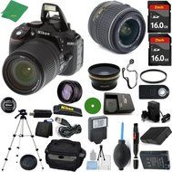 Nikon D5300 DSLR - International Version (No Warranty), 18-55mm f/3.5-5.6 DX VR, 2pcs 16GB Memory, Camera Case...