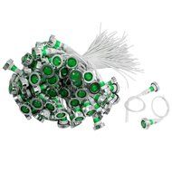DC 12V Plastic Case Signal Lamp Indicator Light 100 Pcs Green Bulb