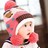 Newborn Baby Kids Girl Boy Balls Warm Winter Knit Cap Trendy Crochet Hat Beanie