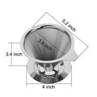 Newcomdigi Stainless Steel Coffee Dripper,Reusable Fresh Brews Coffee Filter,Pour Over Coffee Cone
