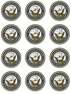 US Navy Edible Cupcake Toppers - Set of 12