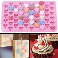 Sher Cute 55 Cell Heart Style Silicone Chocolate Ice Candy Lolly Muffin Mold Rectangle Cube DIY Ice Cube
