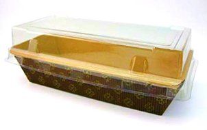 Rectangular Paper Loaf Pan Molds Medium Size with Lids - 7''x3''x2'' - 25pcs