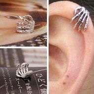 Chic Skeleton Hand Ear Cuff Silver Plated Ear Bone Personality Clip Earring