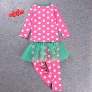 Sleepwear ,BeautyVan Newborn Baby Christmas Tree Printed Long Sleeve Top Shirt+Pants Outfits Set (100, Pink)