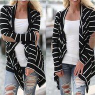 Cardigan Jacket,Morecome Women Casual Long Sleeve Striped Cardigans Patchwork Outwear