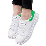 Spritech(TM) Men Women Unisex Fashion PU Leather Lace Up Lovers Casual Flat Sneaker Shoes White and Black 38 N34