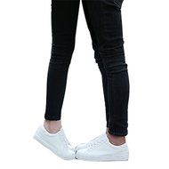 Spritech(TM) Men Women Unisex Fashion PU Leather Lace Up Lovers Casual Flat Sneaker Shoes White and Black 38 N36