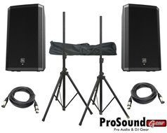 Electro-Voice ZLX-15P 15" 2-Way Powered Loudspeaker / (2) Xlr to Xlr Cables 20ft ea / (Pair) Speaker Stand w/...