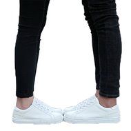 Spritech(TM) Men Women Unisex Fashion PU Leather Lace Up Lovers Casual Flat Sneaker Shoes White and Black 38 N37