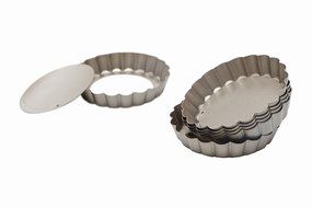 Webake 4 Inch Quiche Pans Removable Bottom Mini Tart Pans Set of 6 N2