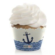 Ahoy - Nautical - Party Cupcake Wrappers - Set of 12
