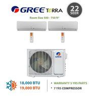 Gree MULTI30BTERRA202 - 30,000 BTU Multi21 Dual-Zone Wall Mounted Mini Split Air Conditioner with Heat Pump 220V... N14