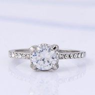 princess cut white gold filled cz wedding band ring love ring size 8.5 N2