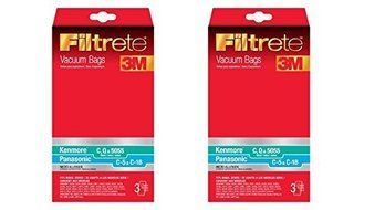 Kenmore C (50558) &amp; Panasonic C-5 Micro Allergen Bag, 3M Filtrete (2 packs of 3 Bags = 6 Bags)