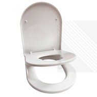 Premium Soft Close White D-Shape Toilet Seat for Young Families | Child Friendly, Very STRONG Seat, Perfect for... N3