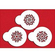 Sher FOUR-C Cup Cake Stencils Cookie And Coffee Stencils Set Color White,3PCS/Set