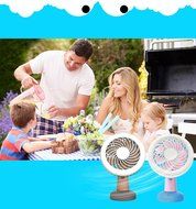 LIWUYOU Summer Mini Handheld Fan Battery Operated USB Rechargeable Outdoor Small Portable Fan Lamp LED Lights... N14