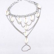 1pcs Shell Silver Barefoot Sandals Tibetan Antique Gypsy Bohemian Boho Jewelry N2
