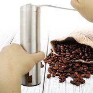 ONME Manual Coffee Grinder, Manual Coffee Grinder with Ceramic Blade, Stainless Steel Coffee Bean Mill N2