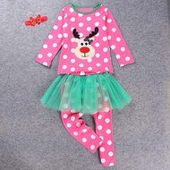 Sleepwear ,BeautyVan Newborn Baby Christmas Tree Printed Long Sleeve Top Shirt+Pants Outfits Set (100, Pink) N2
