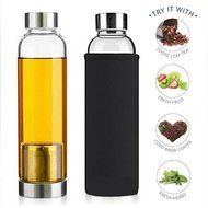 Teabloom Tea Bottle with Infuser - 20 Oz Heat Resistant Glass Tea Strainer Bottle - Stainless Steel Filter Basket... N3