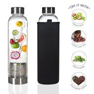 Teabloom Tea Bottle with Infuser - 20 Oz Heat Resistant Glass Tea Strainer Bottle - Stainless Steel Filter Basket... N4