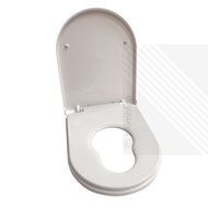 Premium Soft Close White D-Shape Toilet Seat for Young Families | Child Friendly, Very STRONG Seat, Perfect for... N5